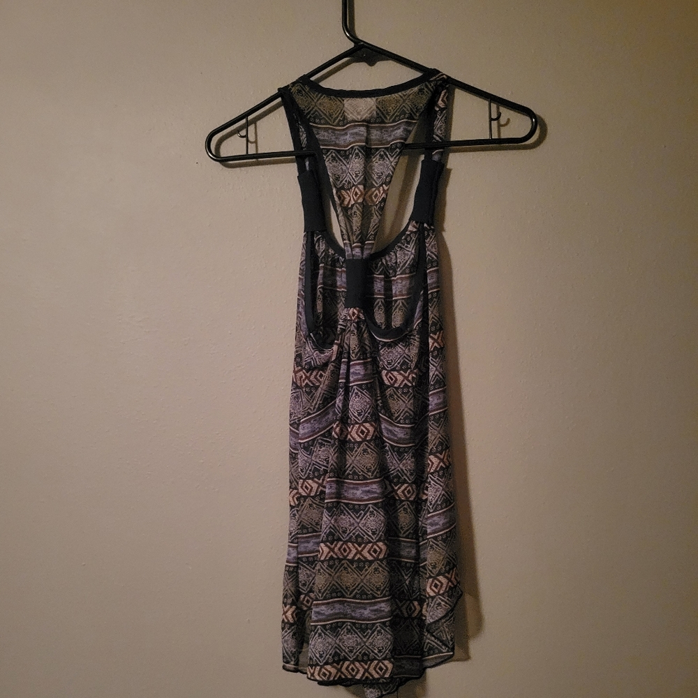Printed Semi Sheer Racerback Tank - Picture 4 of 6